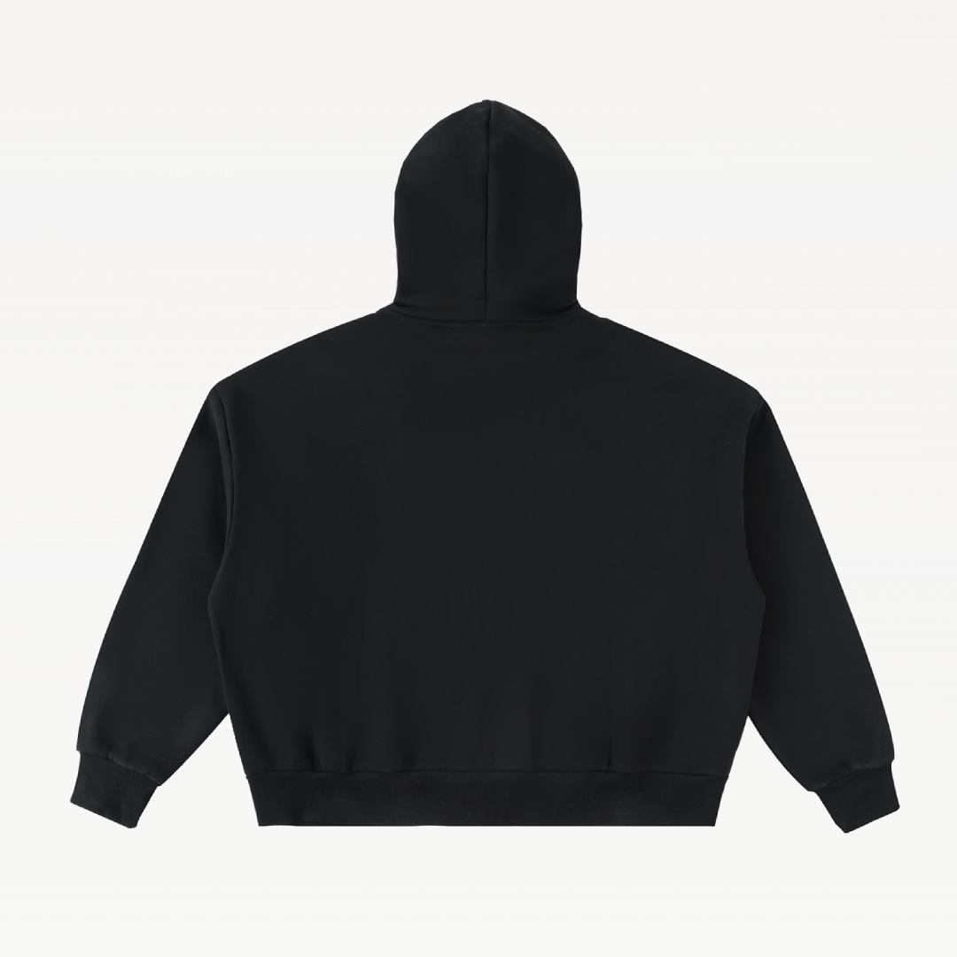 Fleeced Full-Zip Boxy Hoodie