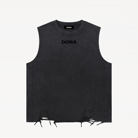 Washed Raw-Hem Tank Top
