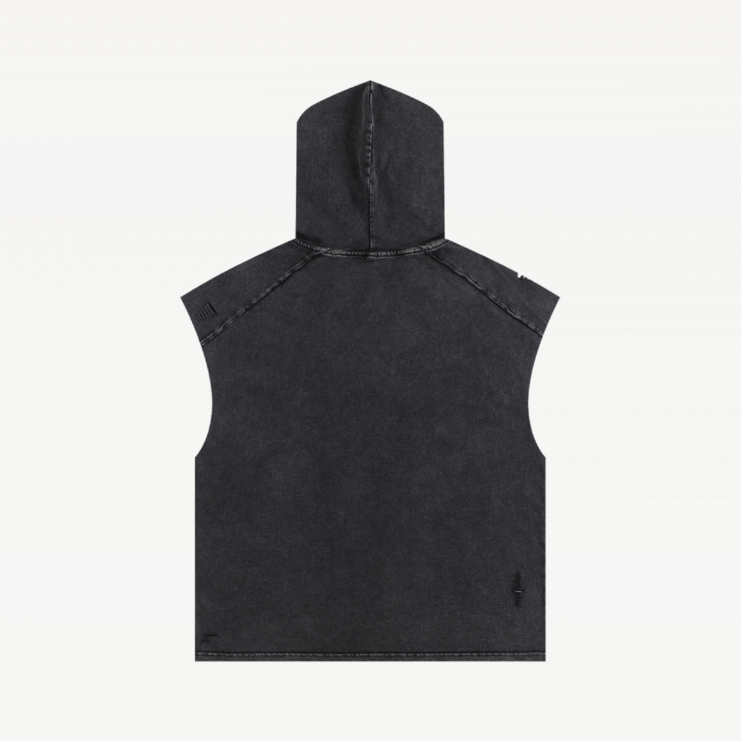 Washed Boxy Hooded Tank Top