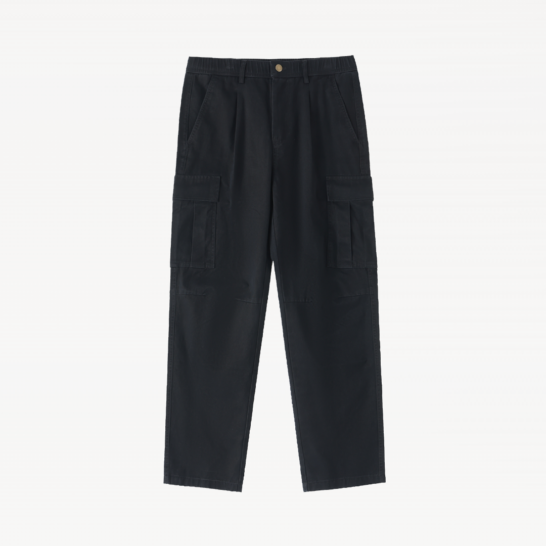 Cotton Elastic-Waist Cargo Pants