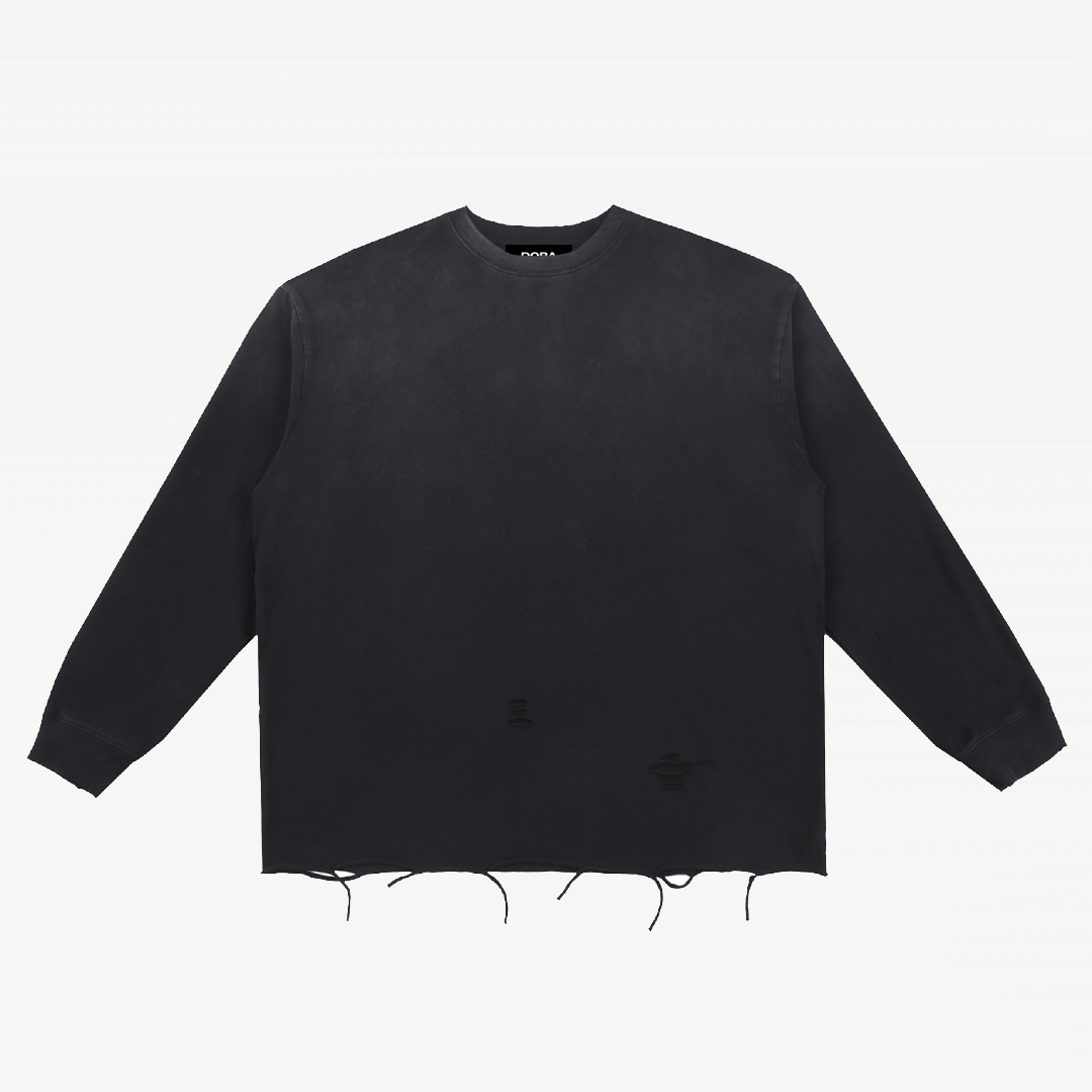 Raw Edge Cotton Sweatshirt