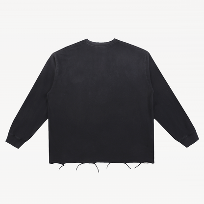 Raw Edge Cotton Sweatshirt