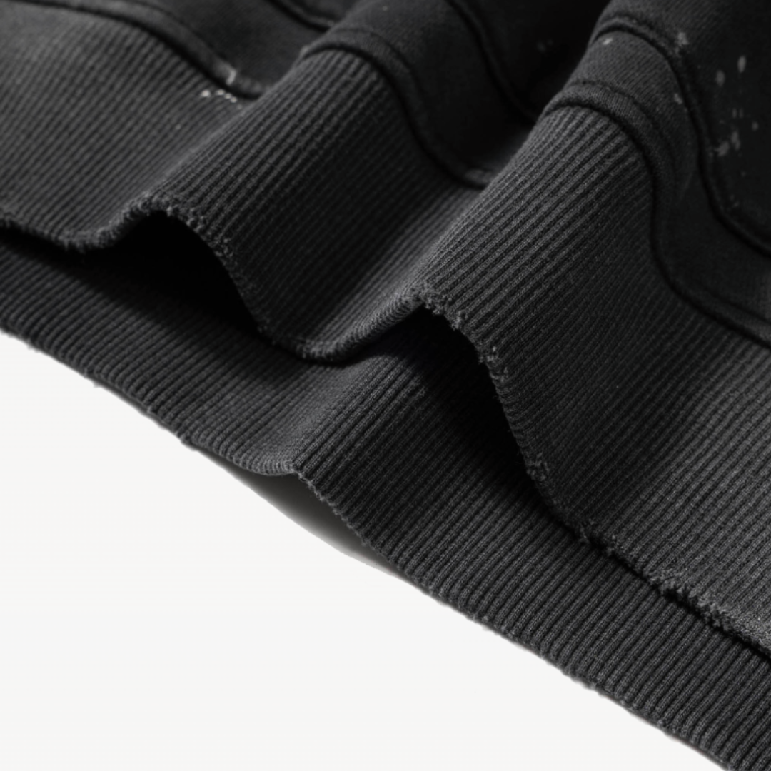 Vintage Wash Frayed Fleece Hoodie