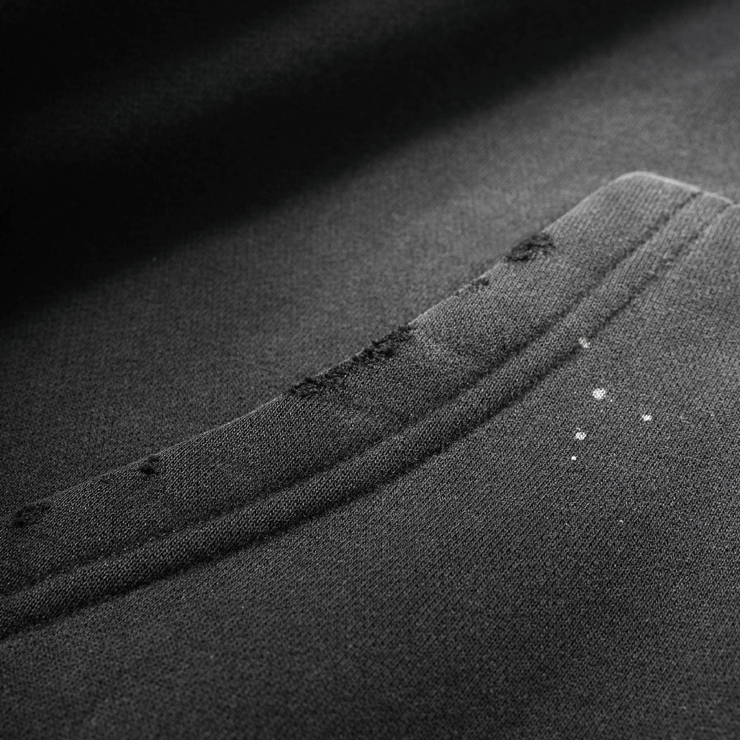 Vintage Wash Frayed Fleece Hoodie