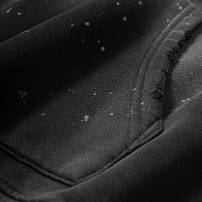 Vintage Wash Frayed Fleece Hoodie