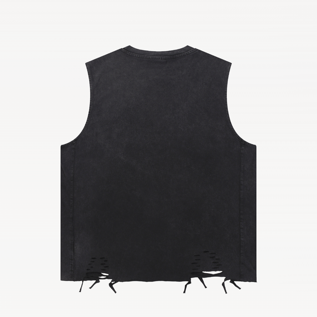 Washed Raw-Hem Tank Top