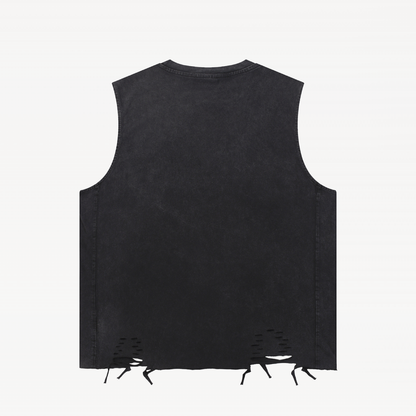 Washed Raw-Hem Tank Top