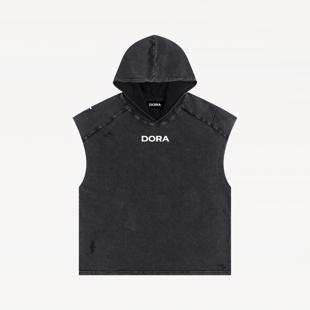 Washed Boxy Hooded Tank Top