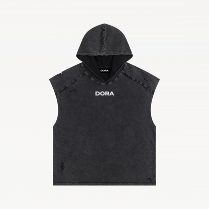 Washed Boxy Hooded Tank Top