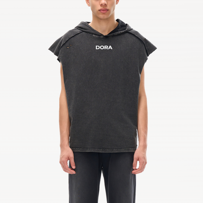 Washed Boxy Hooded Tank Top